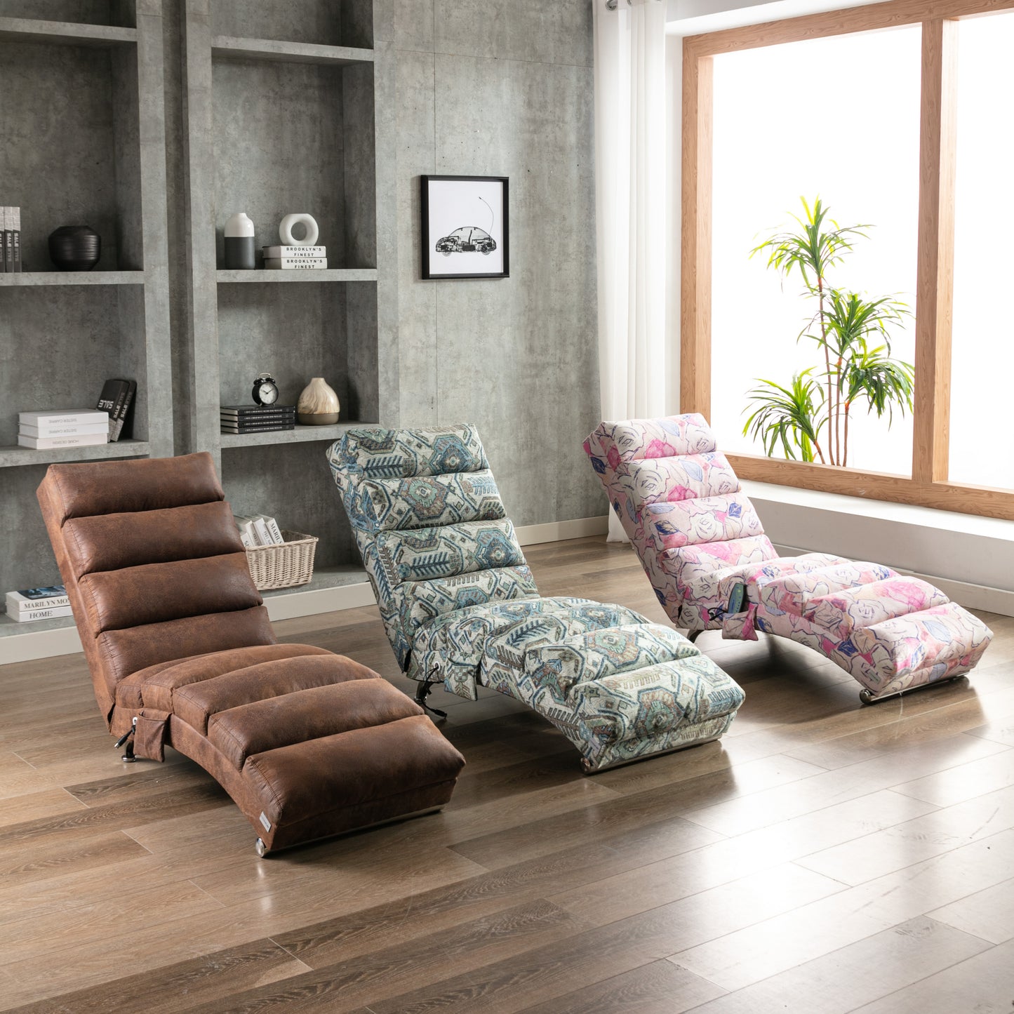 Marcel Contemporary Linen Massage Lounge Chaise