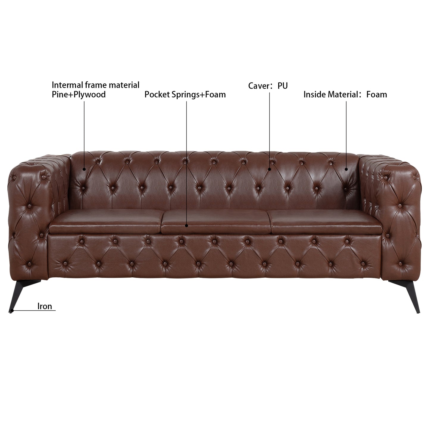 Amity Traditional Square Arm Sofa