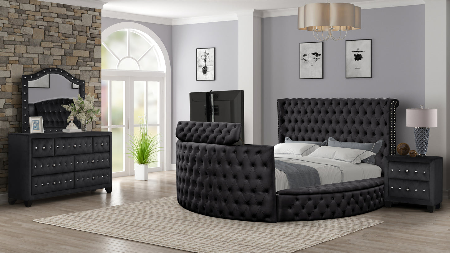 Niles Modern Crystal Tufted Bed