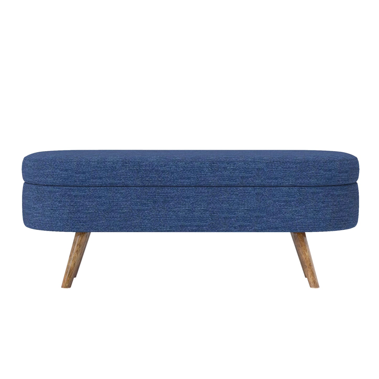 Emery Contemporary Oval Velvet Storage Ottoman