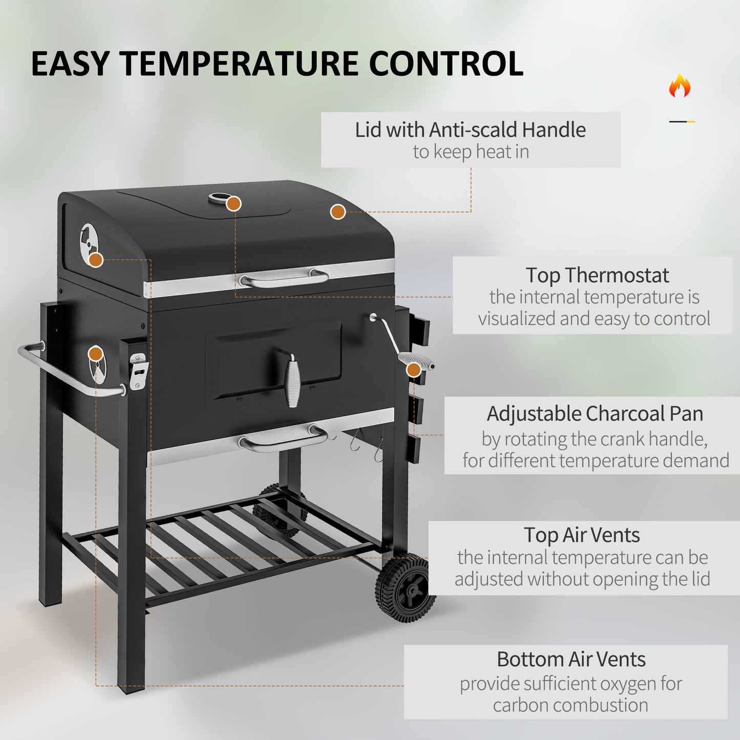 Elmcrest Industrial Portable Charcoal Grill