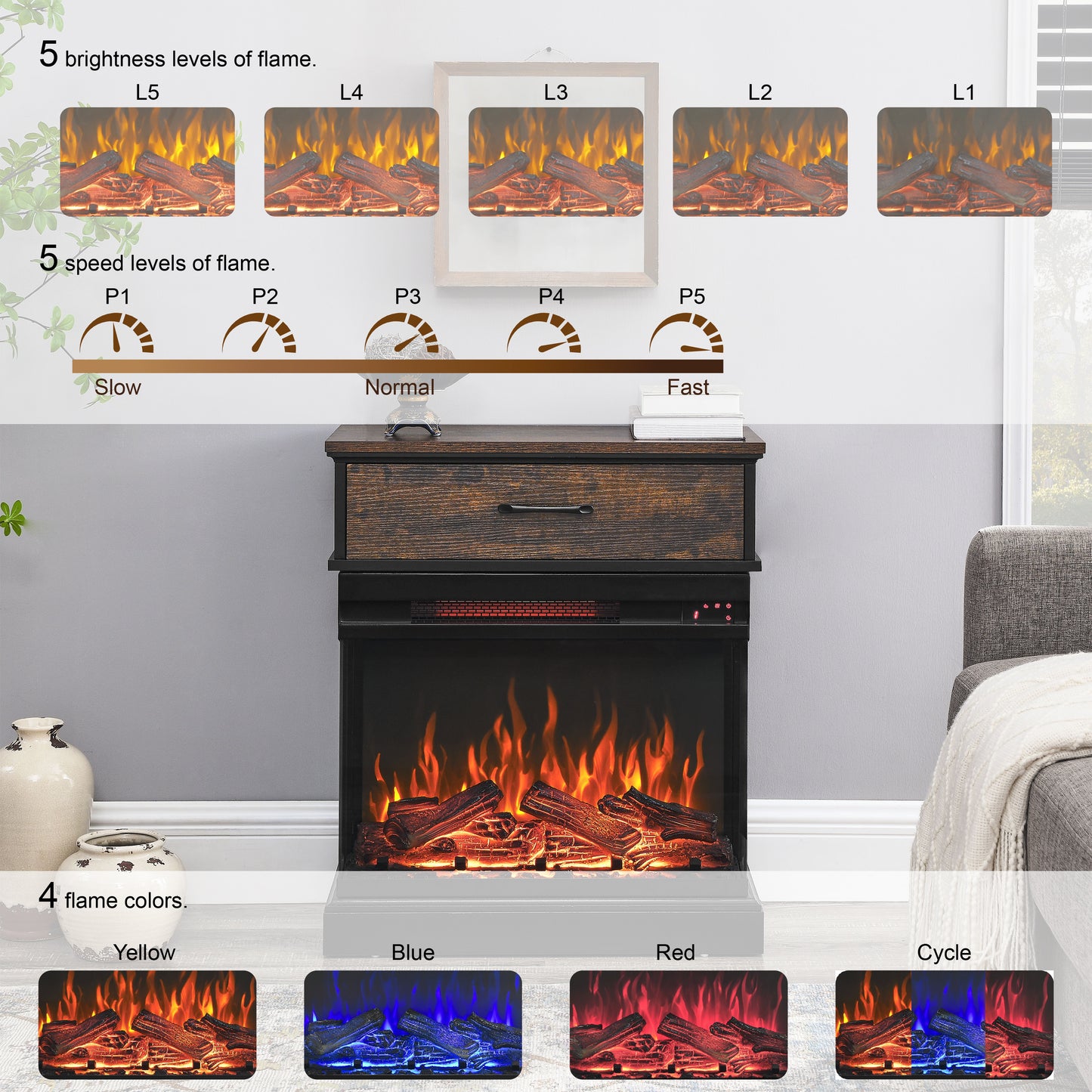 Westport Contemporary Glass Fireplace Table