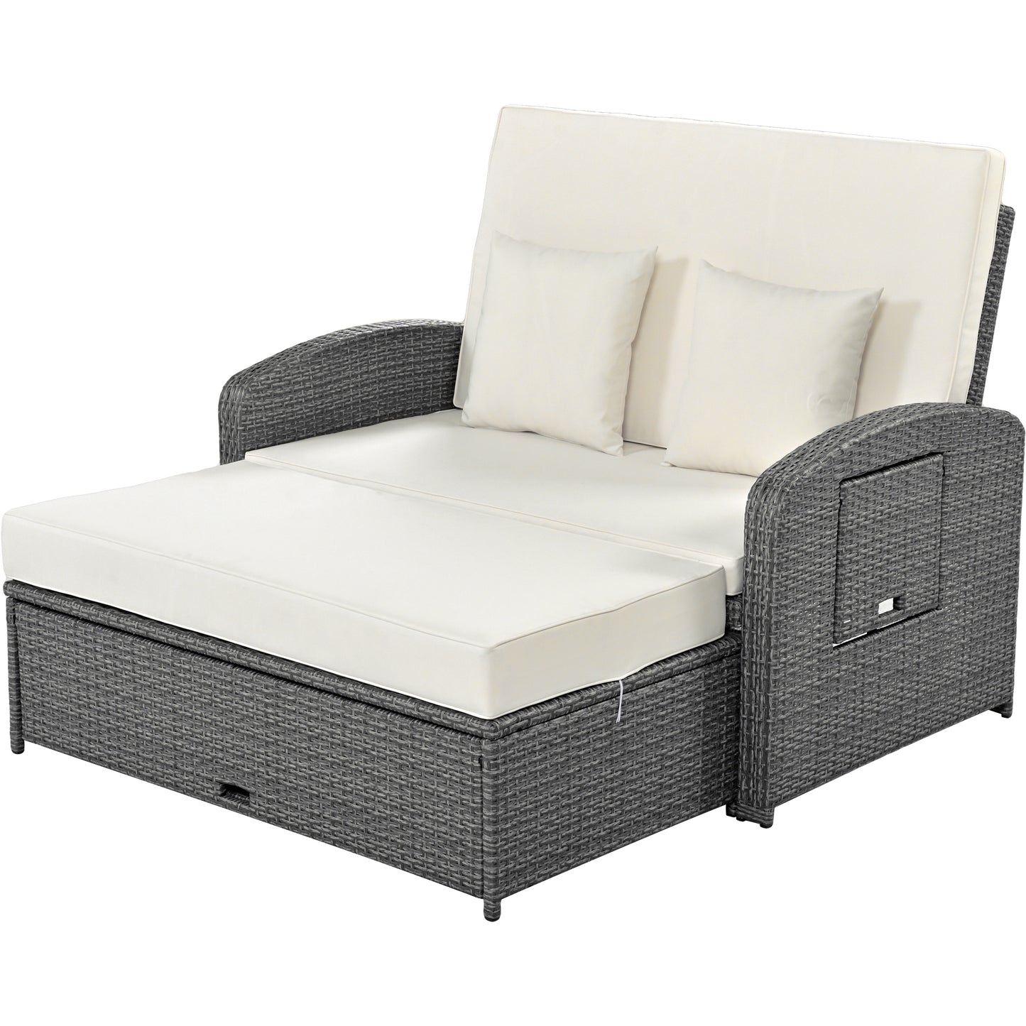 Healdsburg Contemporary Wicker Rattan Reclining Daybed