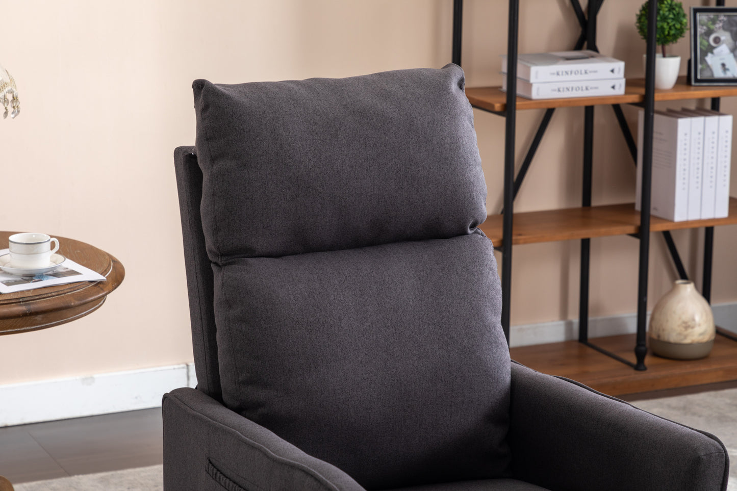 Amity Modern Cotton Linen Rocking Chair