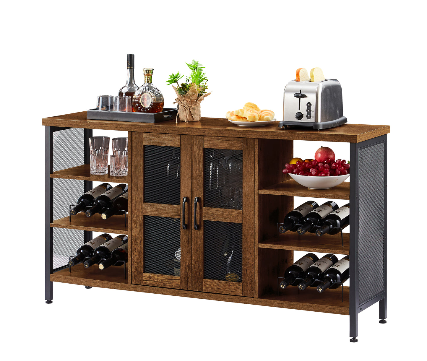 Calista Industrial Wine Bar Cabinet Sideboard