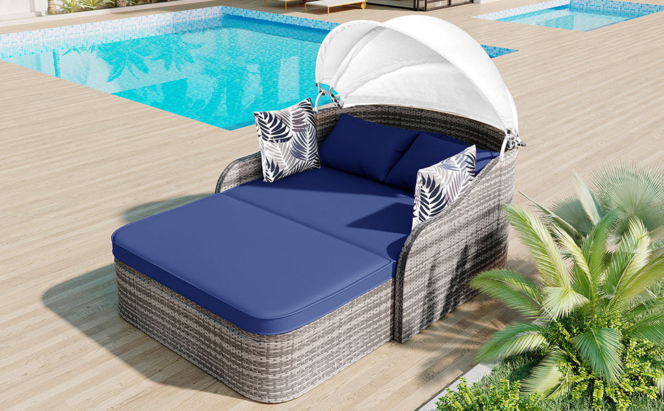 Oakridge Modern Canopy Sunbed Daybed
