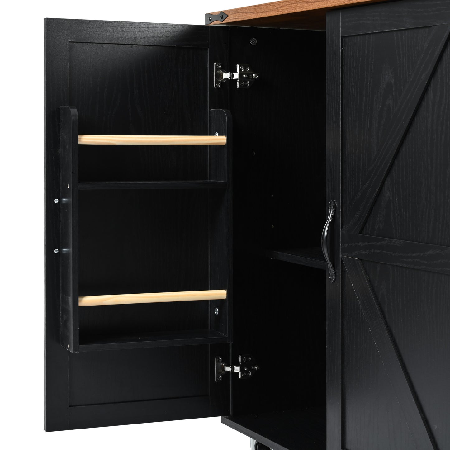 Westport Modern Farmhouse Rolling Kitchen Cart