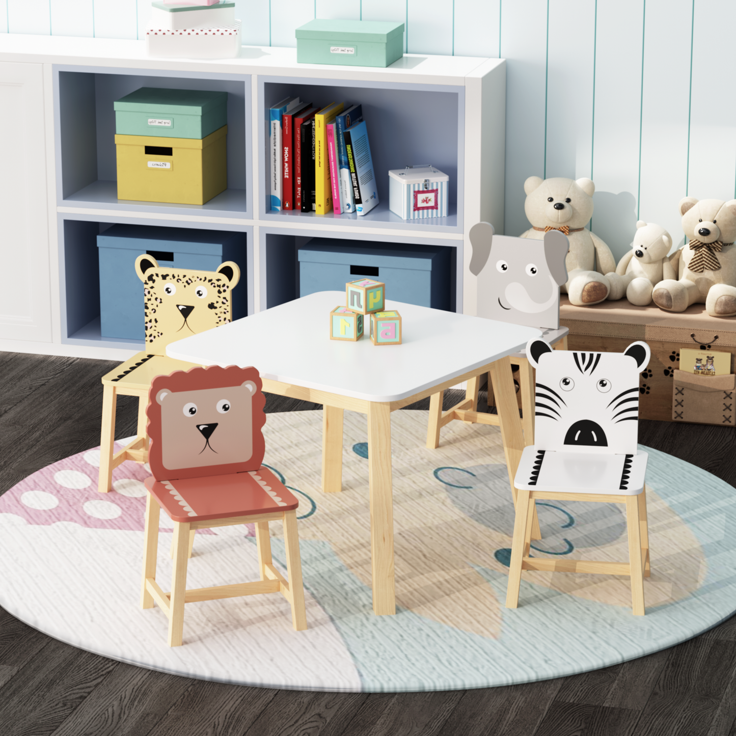 Lula Craftsman Kids Animal Table Set
