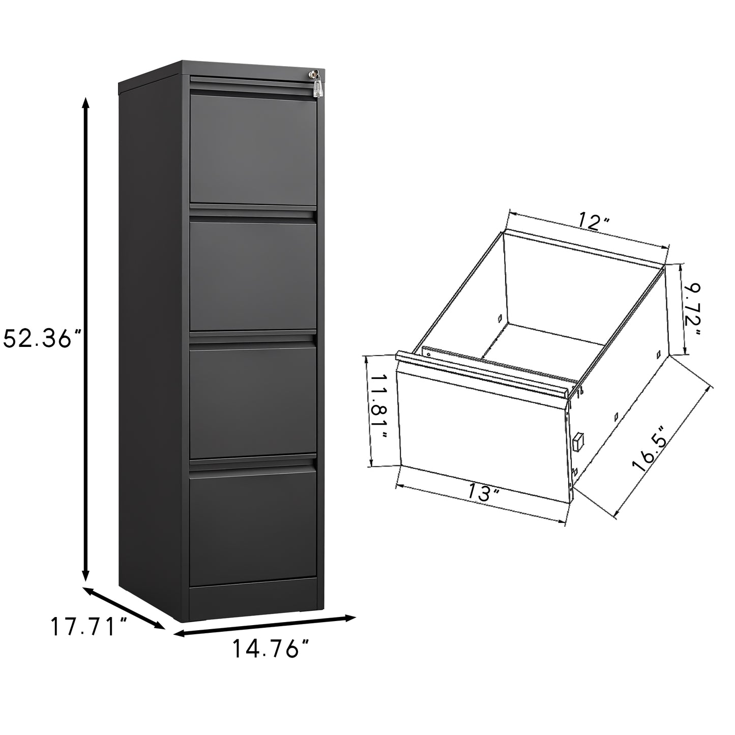 Elmcrest Modern Vertical File Cabinet