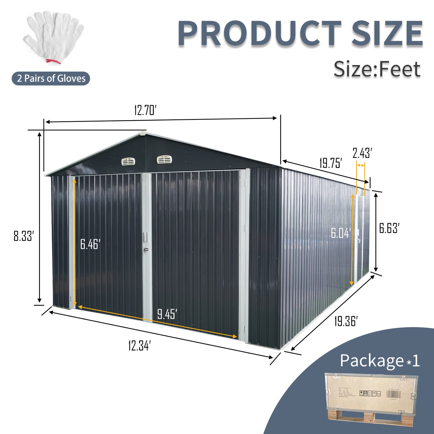 Irvington Industrial Metal Outdoor Storage Shed