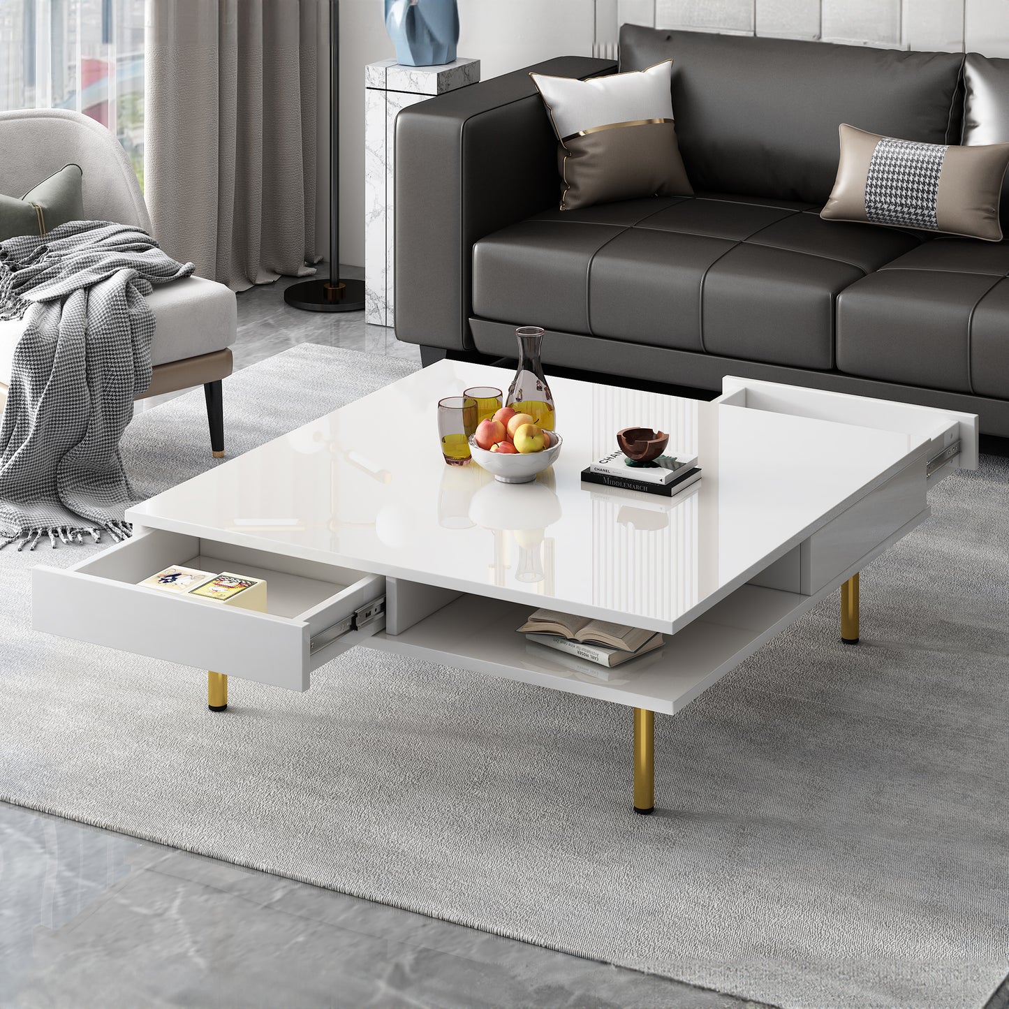 Warmsprings Modern High Gloss Coffee Table