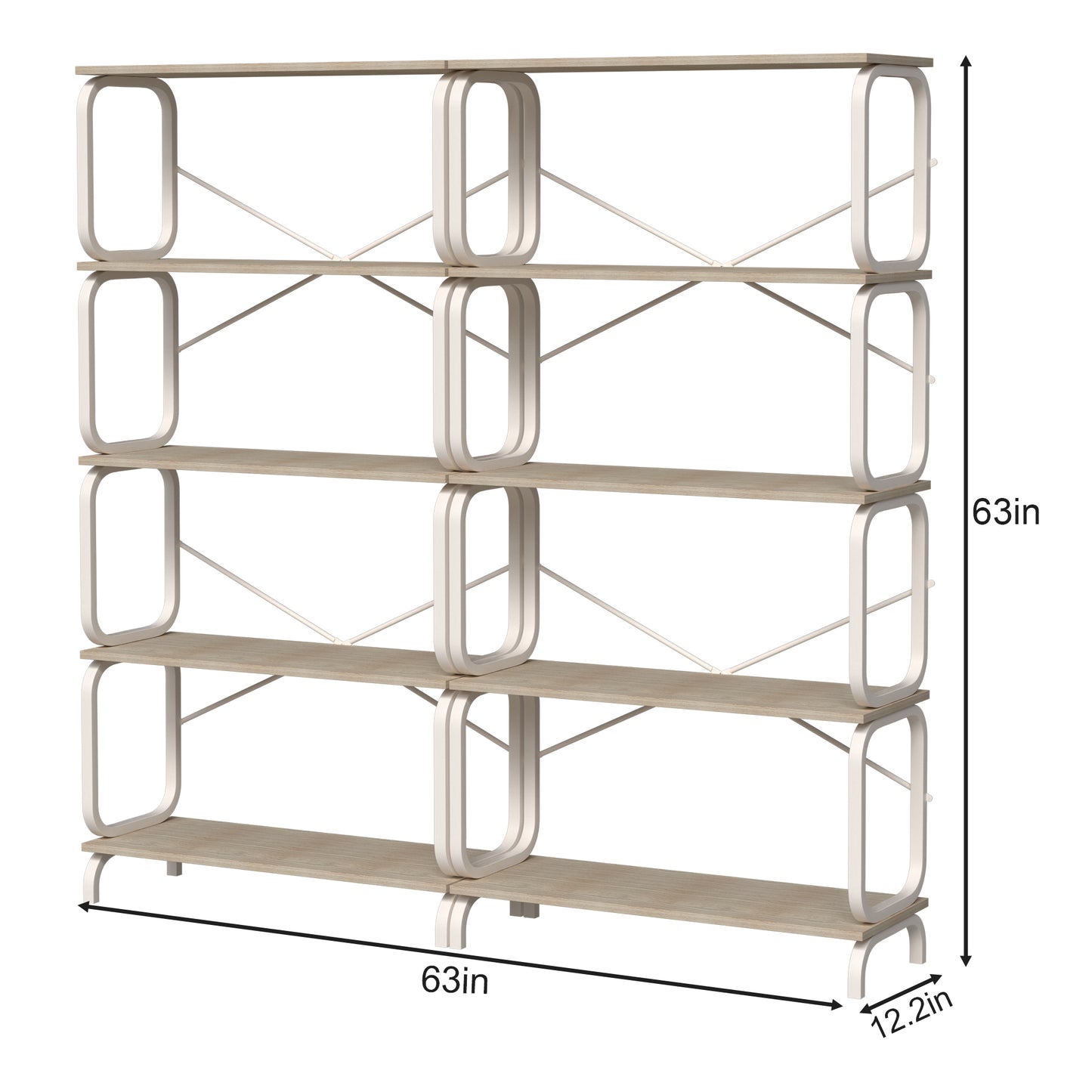Marites Industrial Open Bookshelf Metal Frame