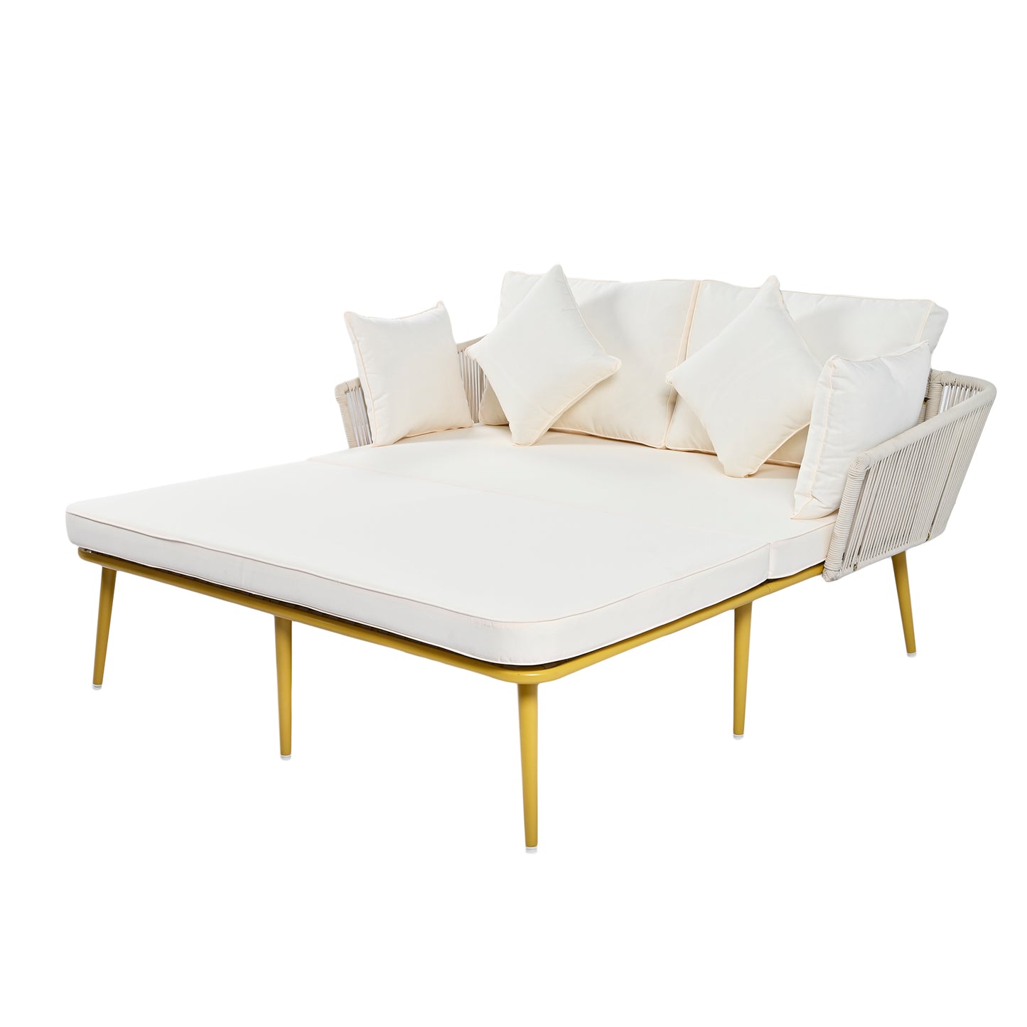 Ghivi Modern Nylon Rope Patio Daybed