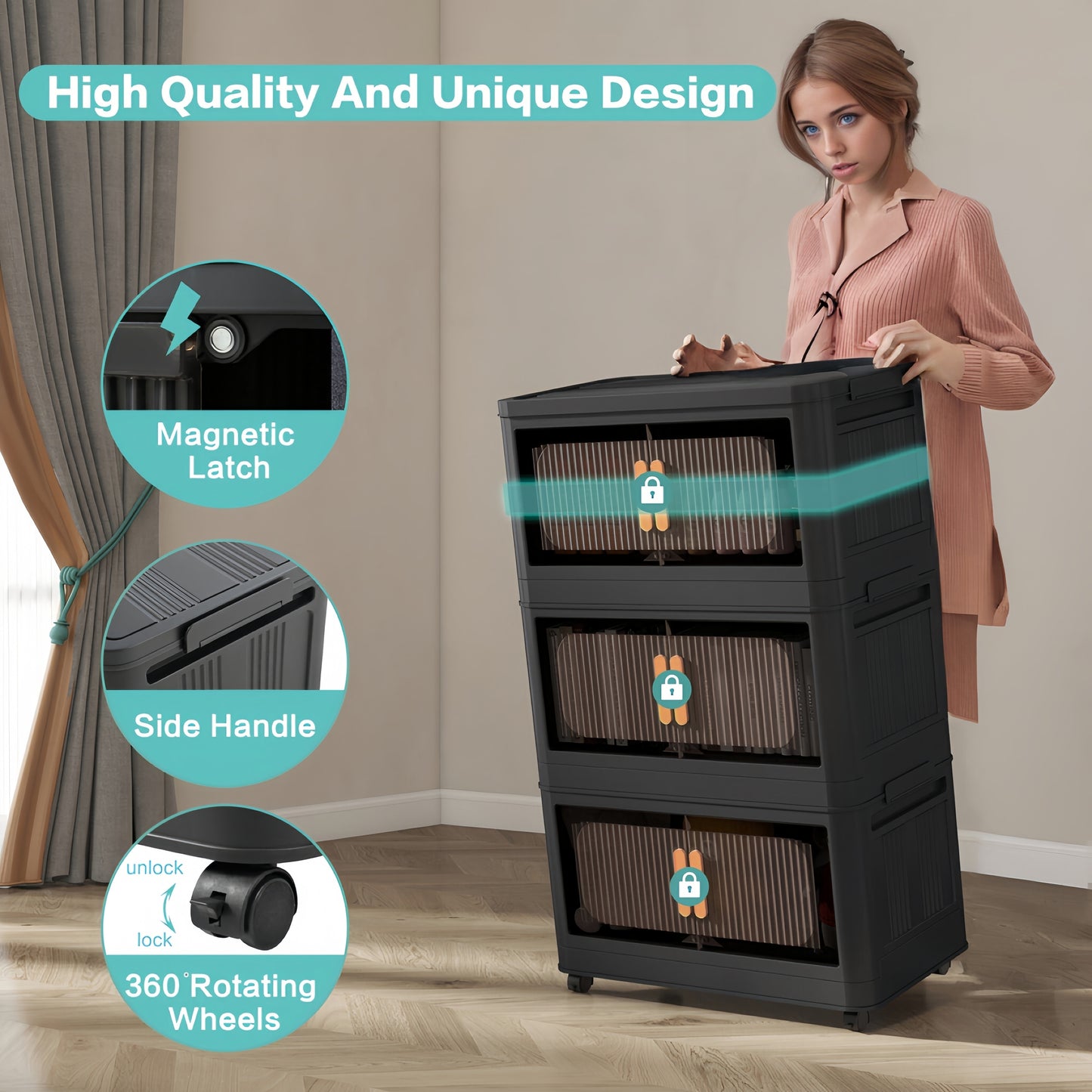 Napa Modern Folding Storage Cabinet