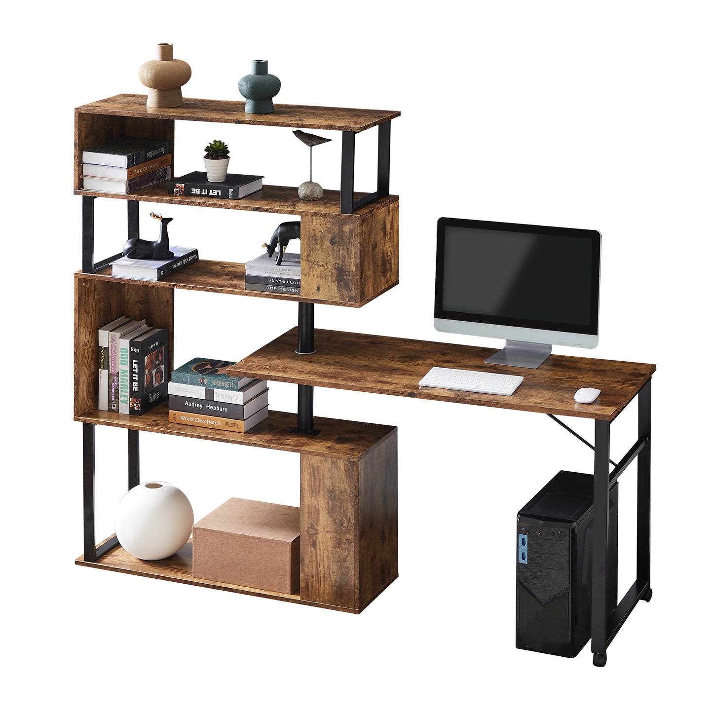 Somerset Modern Tiger L-Shaped Office Desk