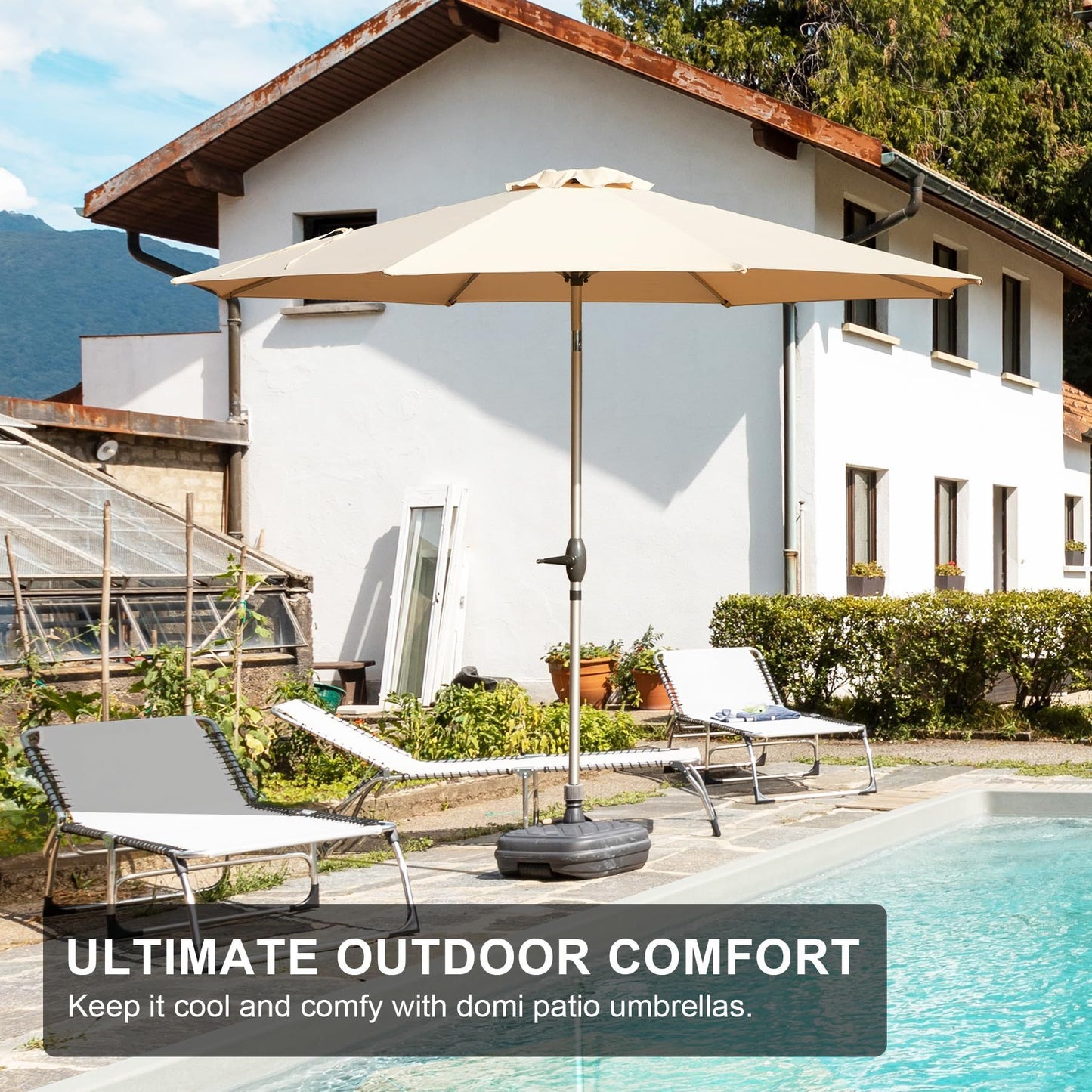 Warmsprings Contemporary Outdoor Patio Umbrella
