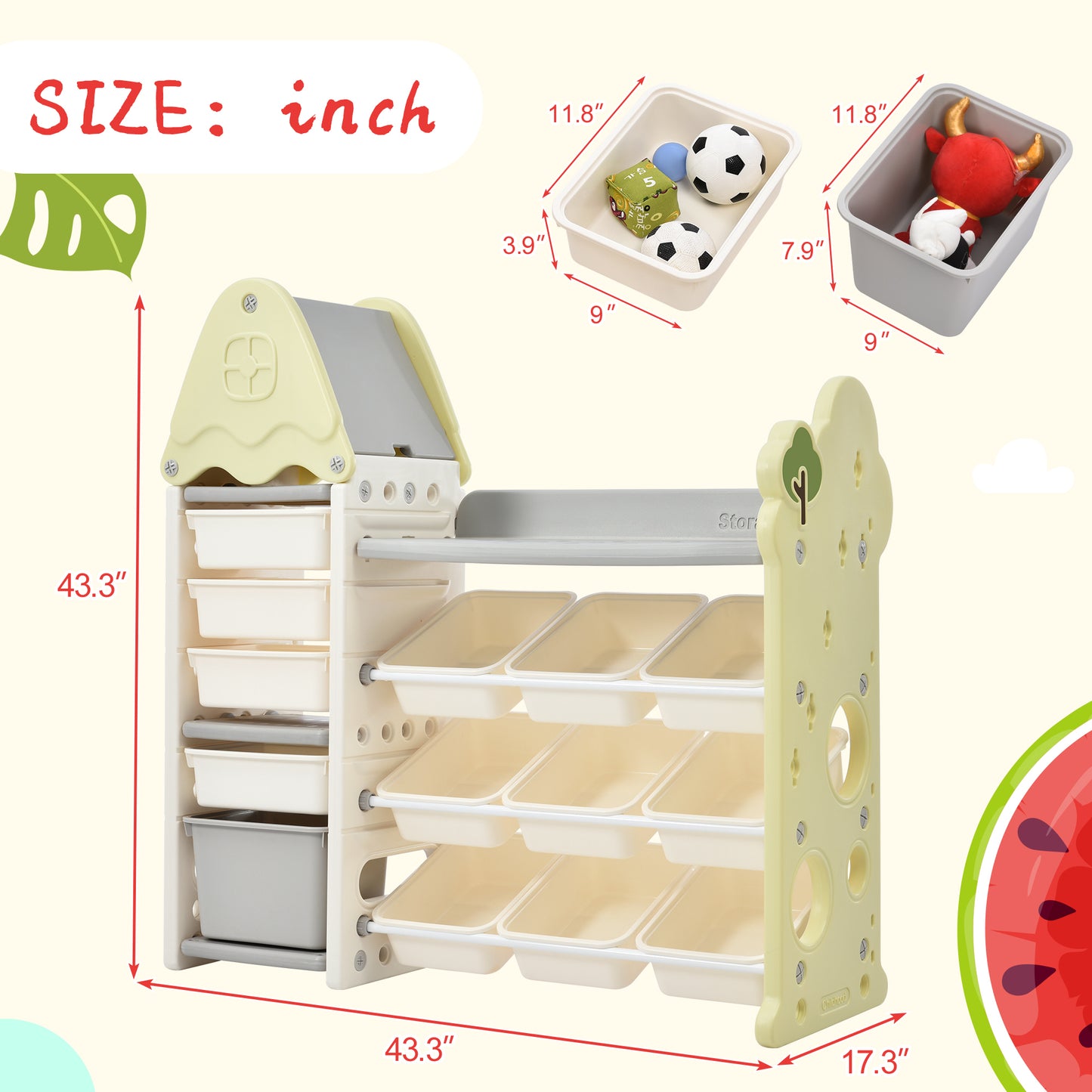 Justo Modern Kids Storage Shelf