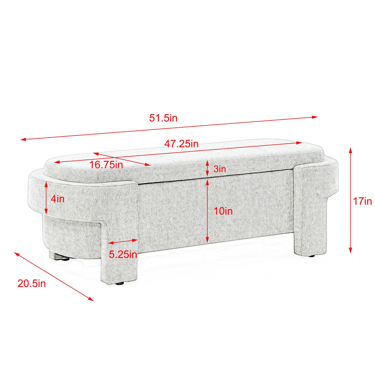 Centerville Contemporary Linen Storage Bench