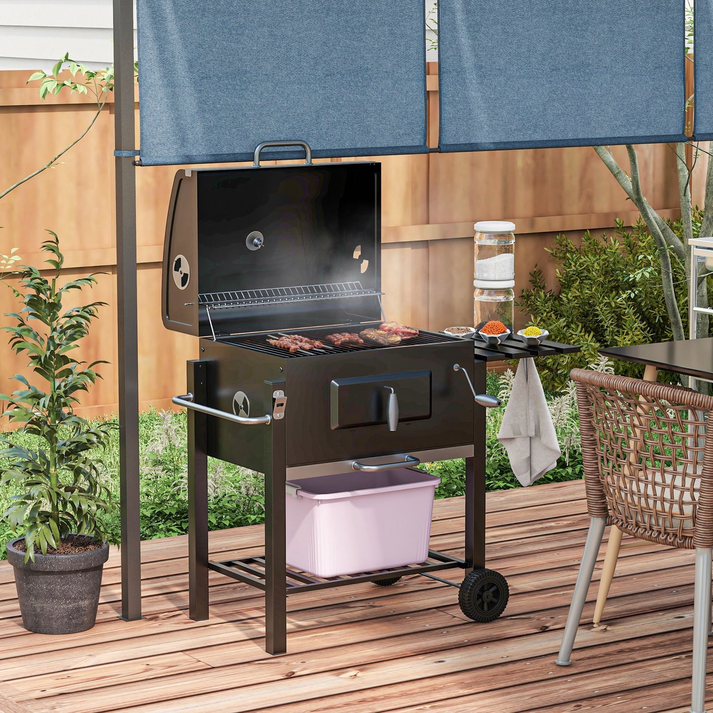 Elmcrest Industrial Portable Charcoal Grill