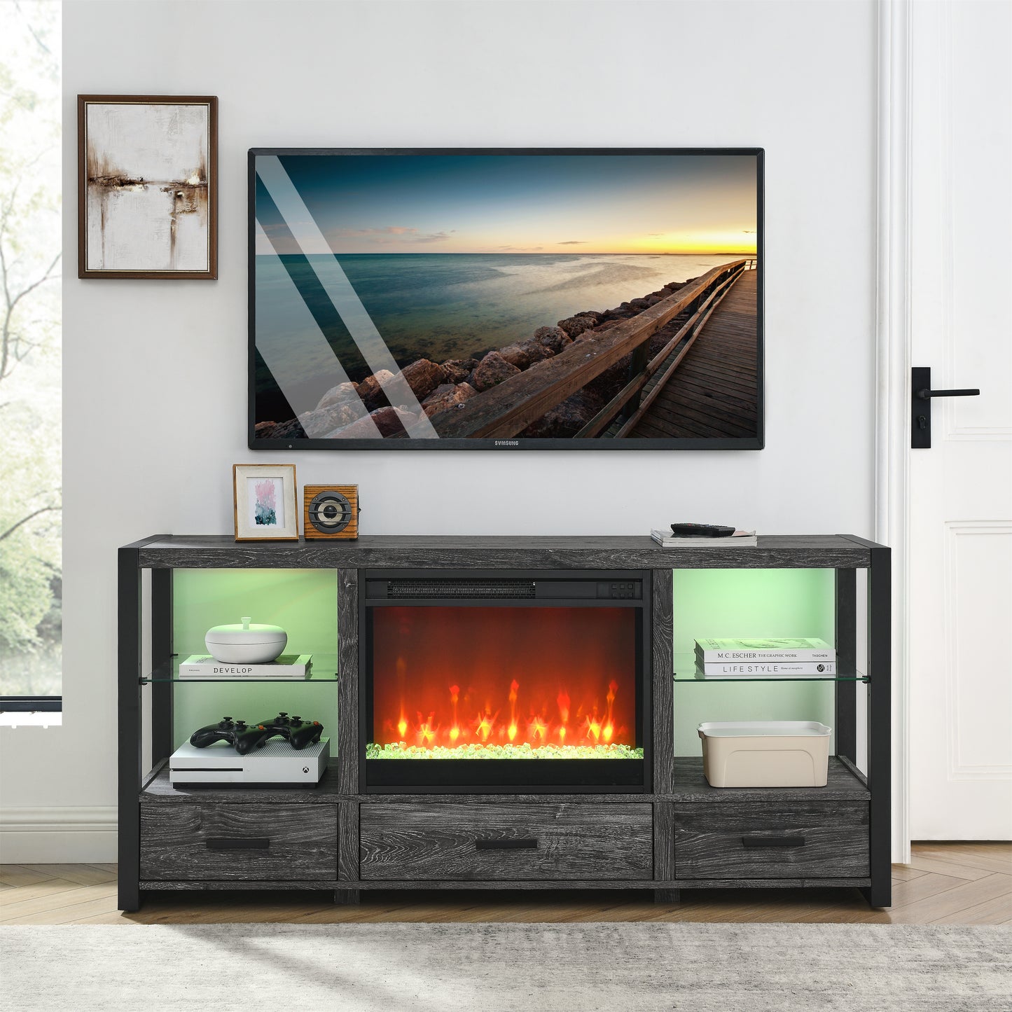 Fremont Contemporary Electric Fireplace Insert