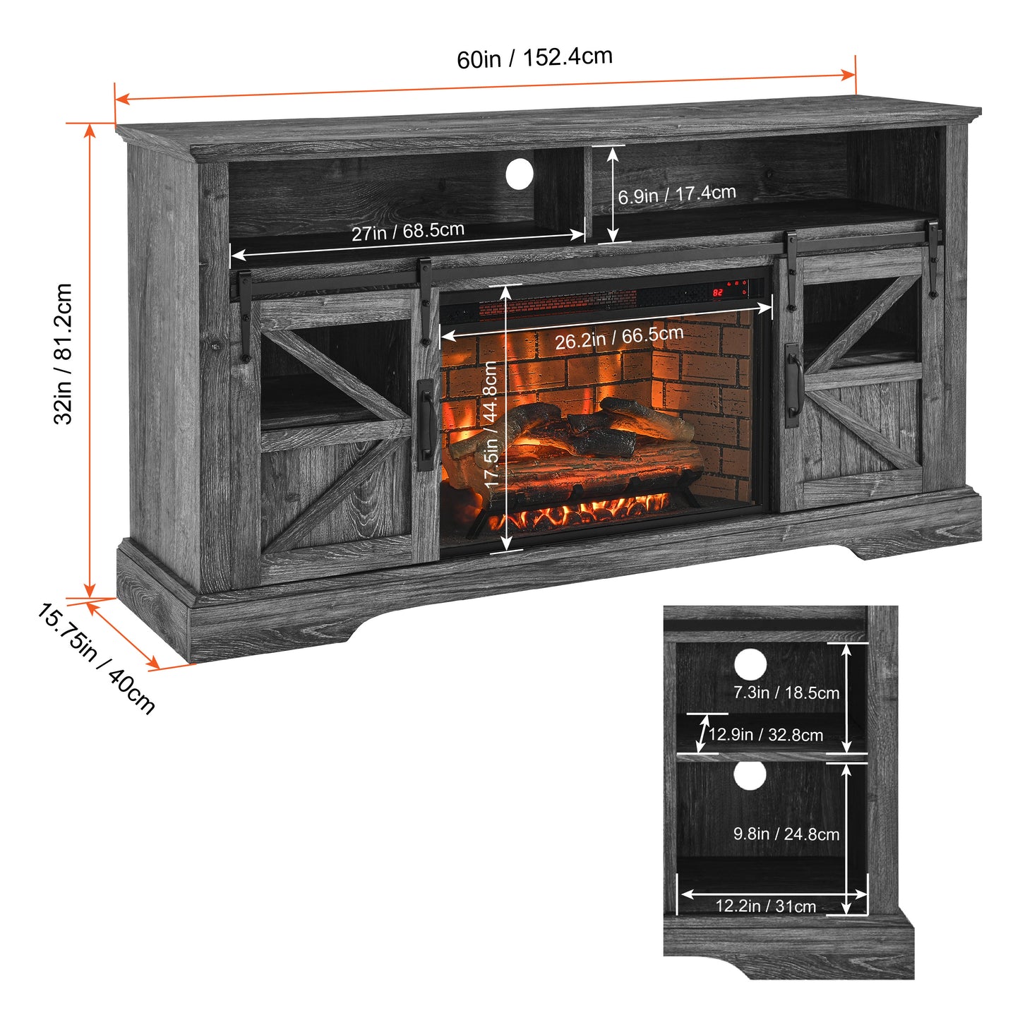 Fitch Modern Electric Fireplace Entertainment Center