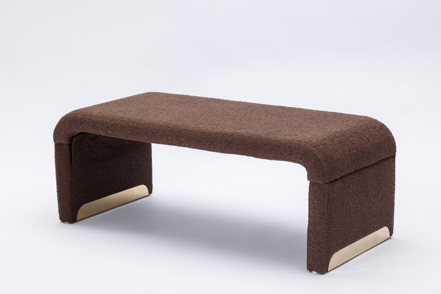 Fremont Mid-Century Boucle Fabric Ottoman Bench
