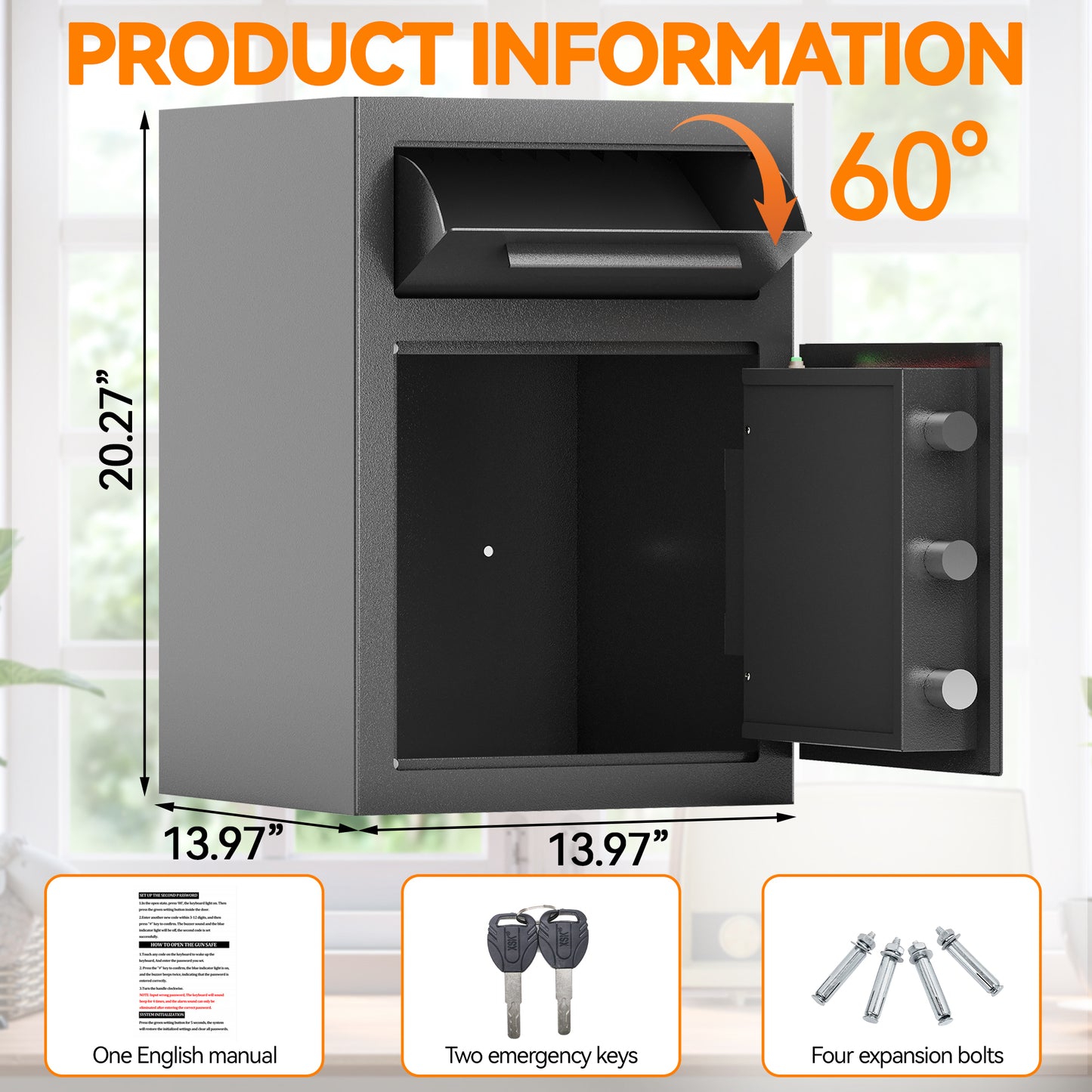 Luz Modern Carbon Steel Safe Box
