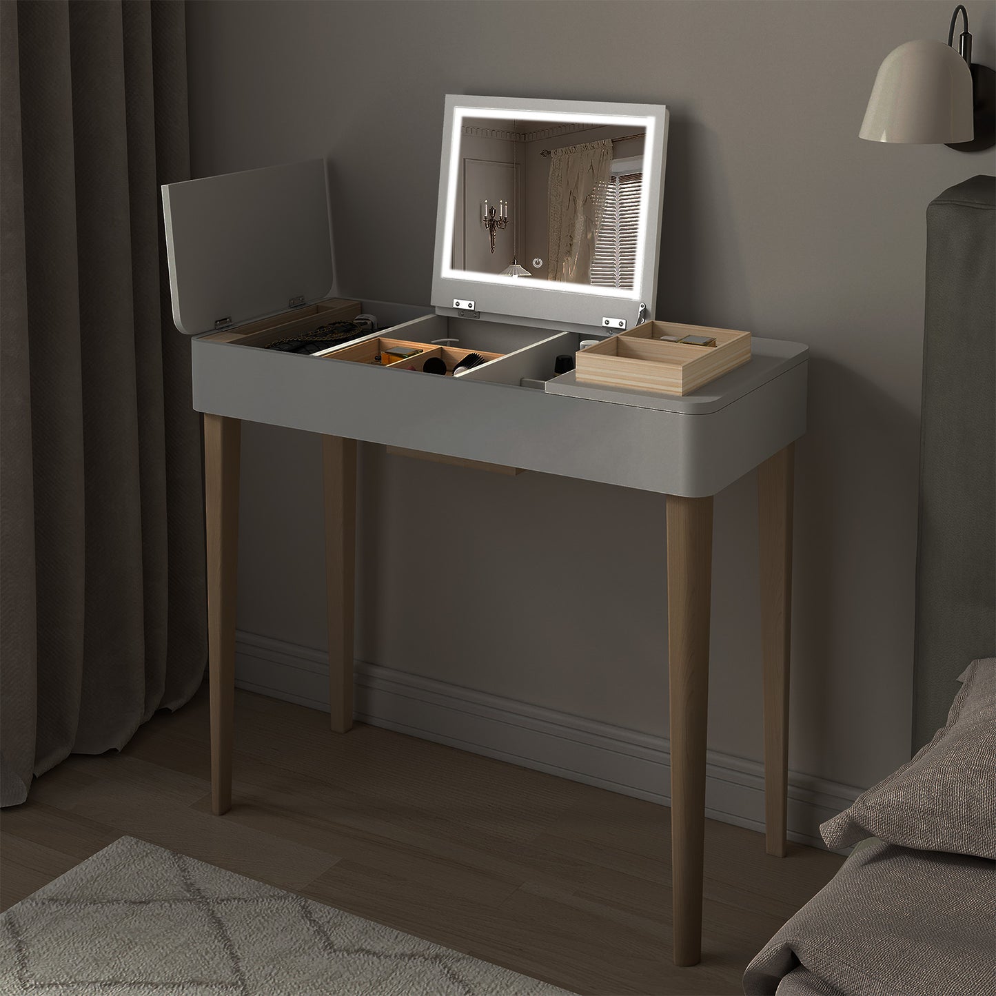 Lula Modern Solid Wood Vanity Mirror