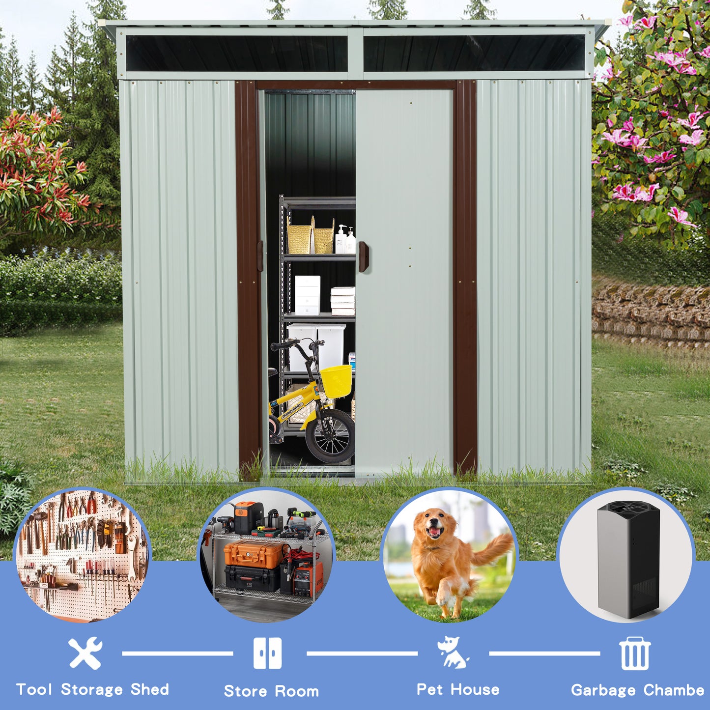 Marcel Industrial Outdoor Metal Shed
