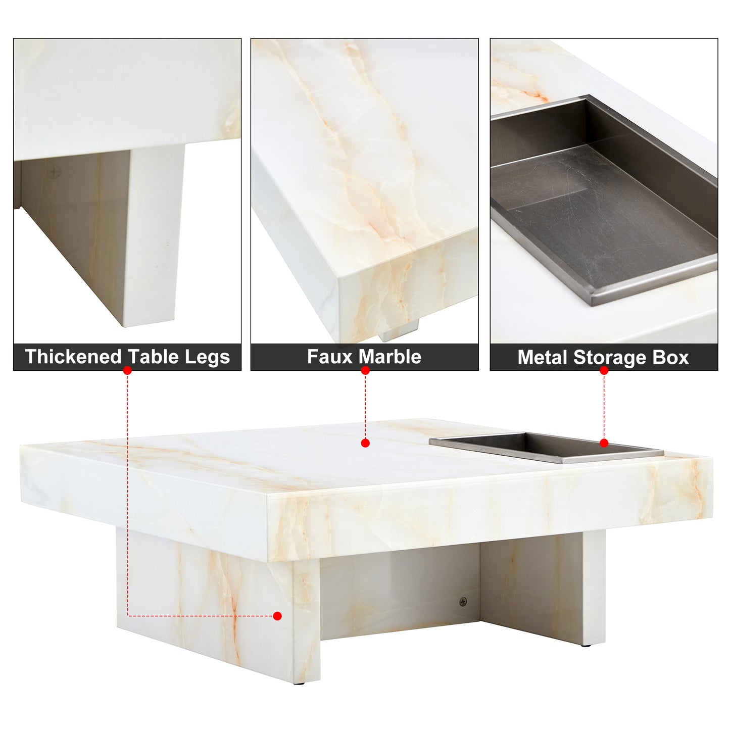 Marites Modern Elegance Marble Coffee Table