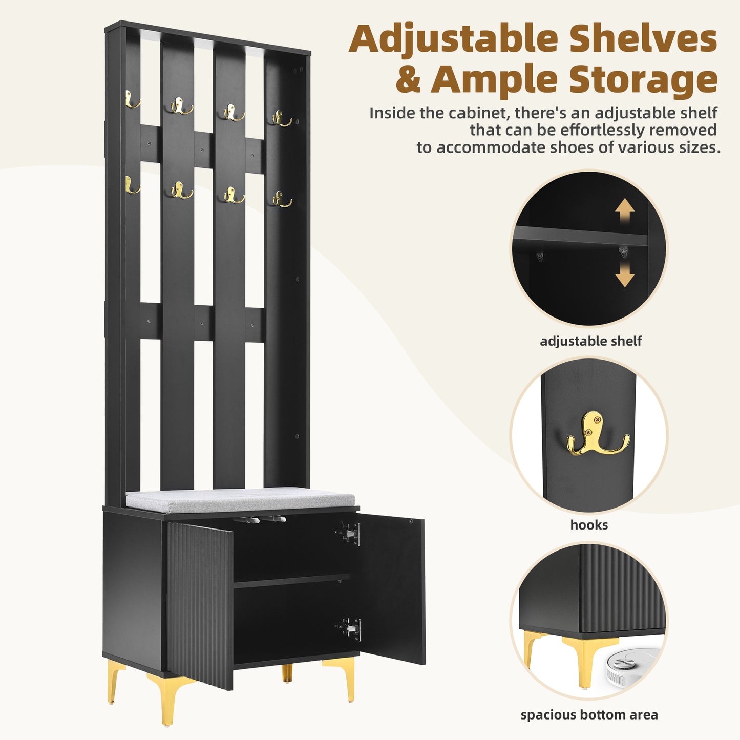 Warmsprings Modern Luxury Storage Coat Racks