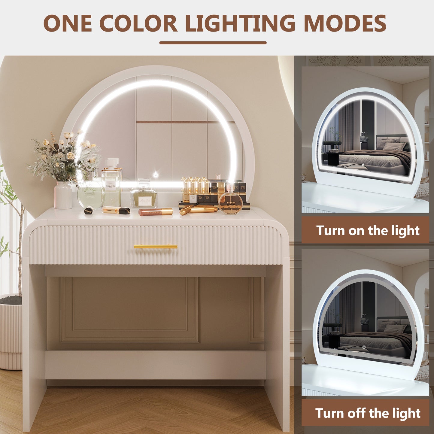 Mission Modern Makeup Vanity with Touch