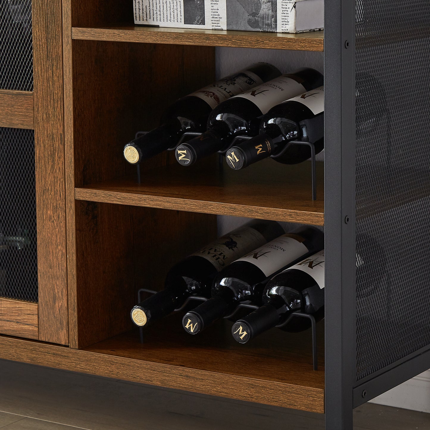 Calista Industrial Wine Bar Cabinet Sideboard