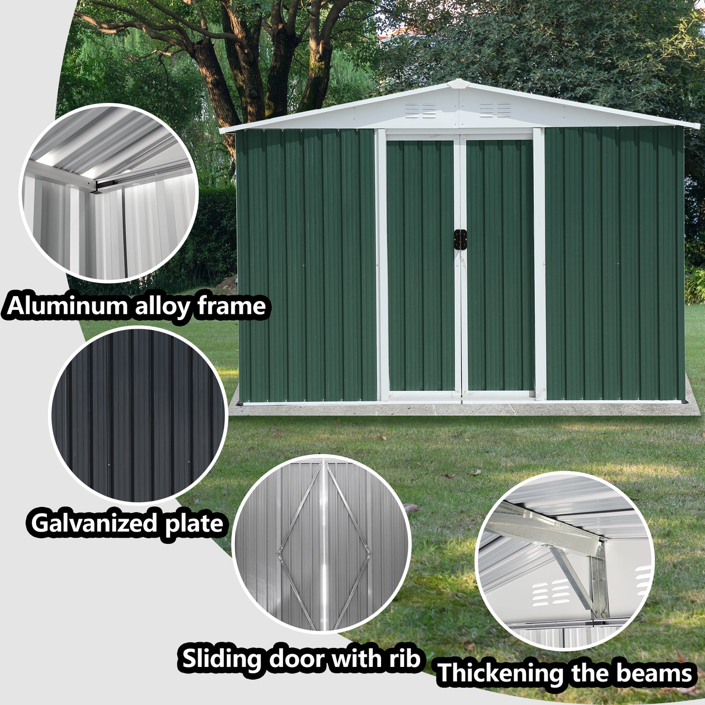 Kingsly Industrial Outdoor Storage Garden Shed