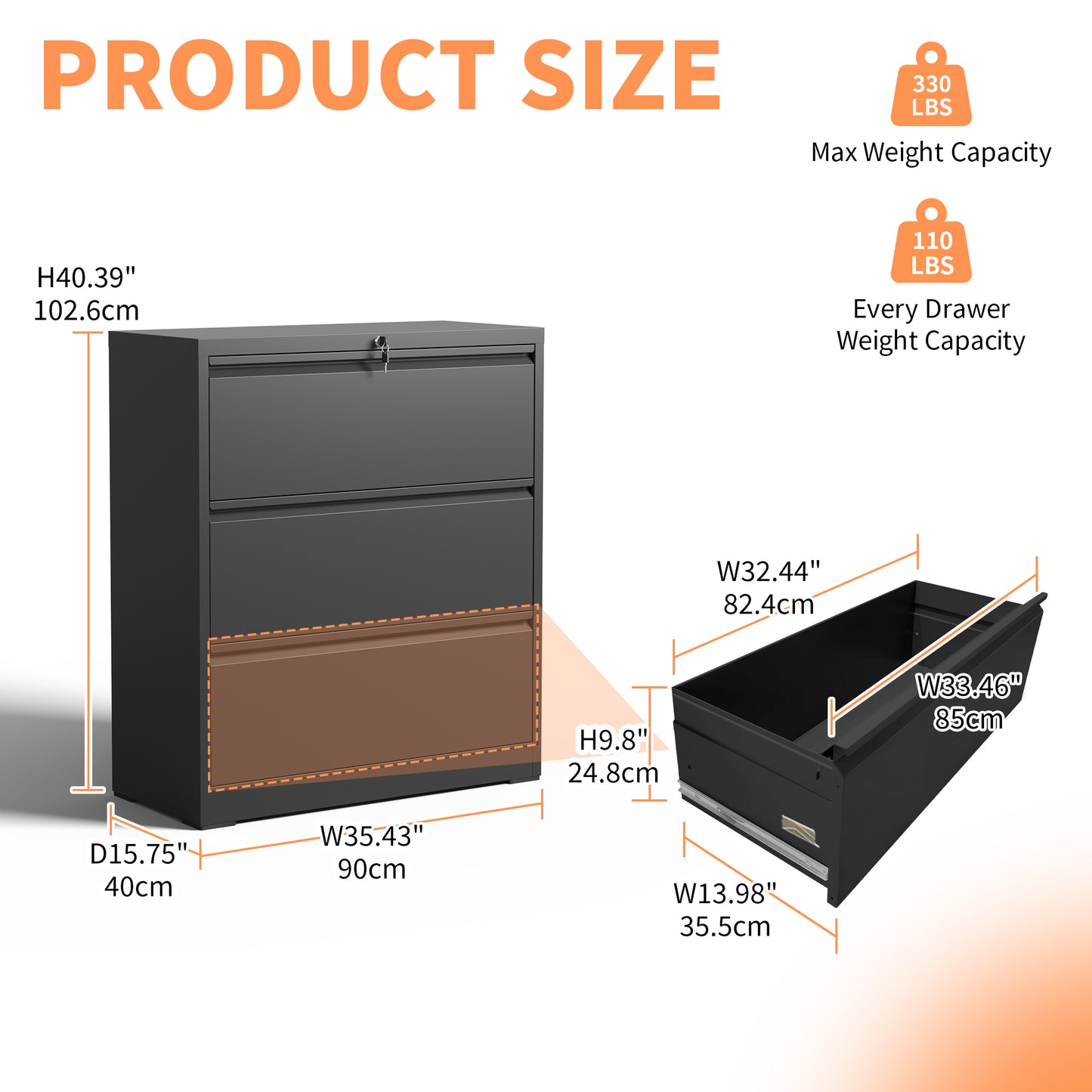 Centerville Modern Locking File Cabinet