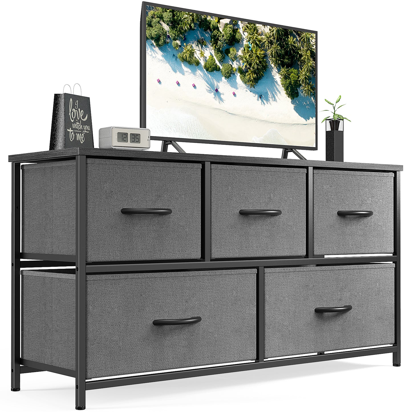 Luz Modern Fabric Dresser Cabinet Bedroom