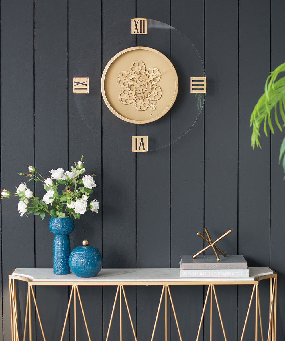 Cleo Contemporary Velvet Round Clock