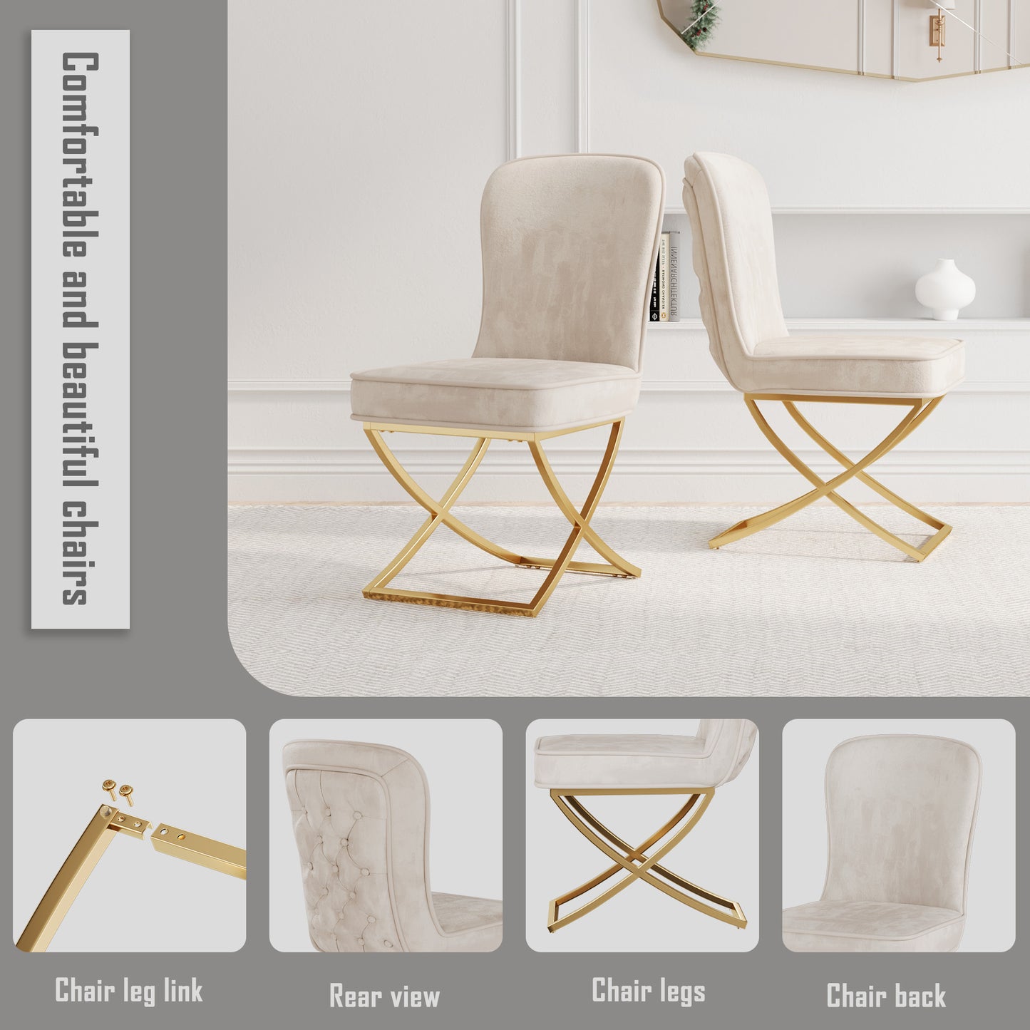 Westport Modern Velvet Dining Chair Set