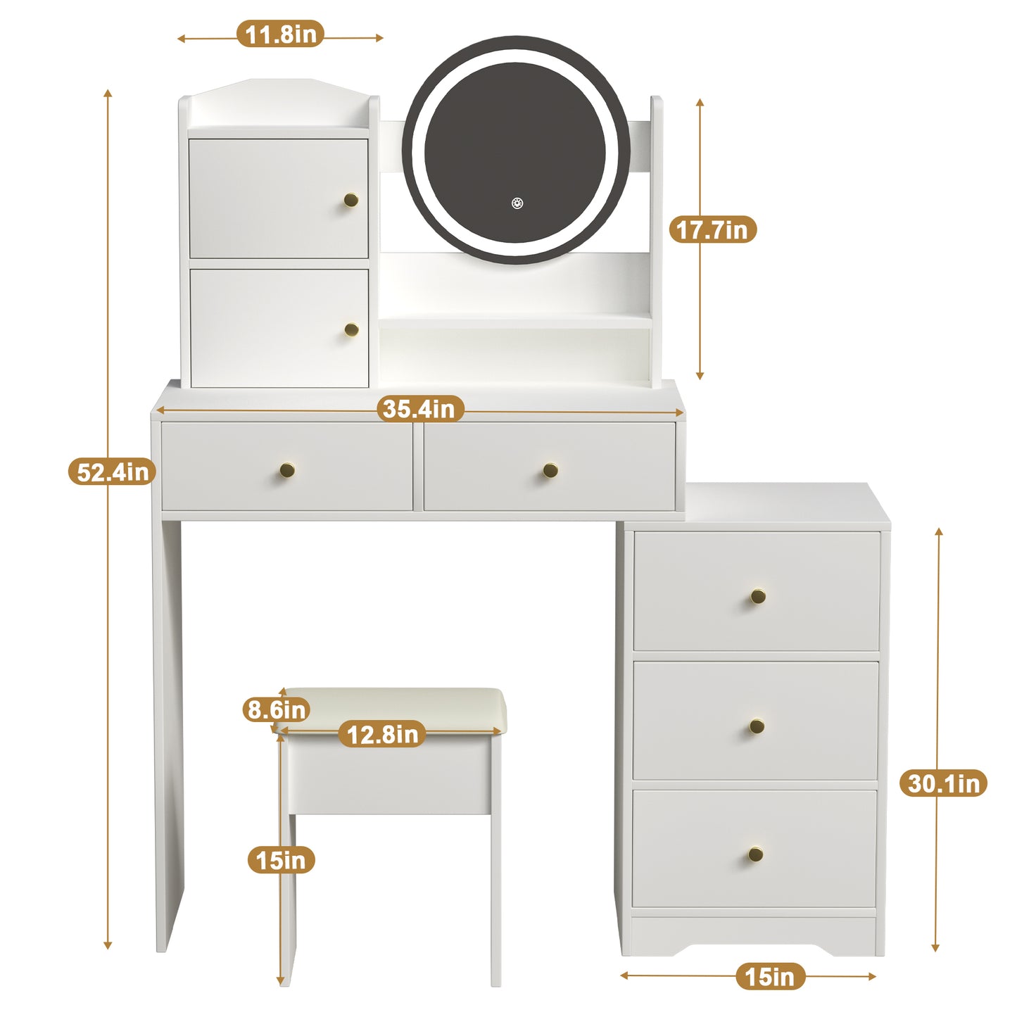 Calista Contemporary Velvet Vanity Desk