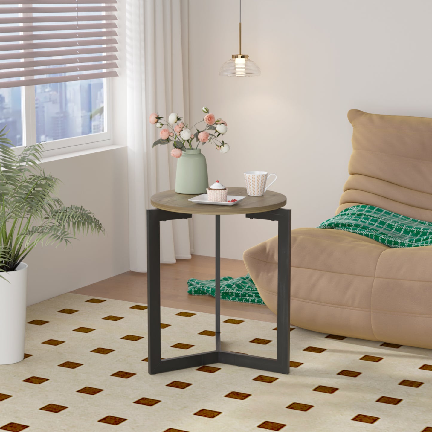 Bartholomew Modern Round Metal Accent Table