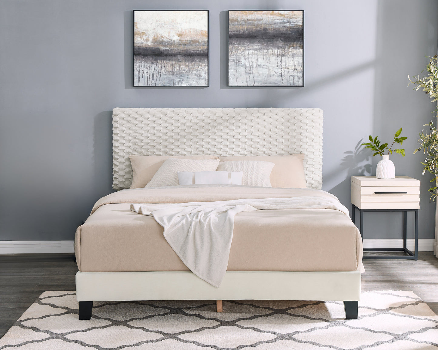 Niles Modern Plush Upholstered Bedroom Sets