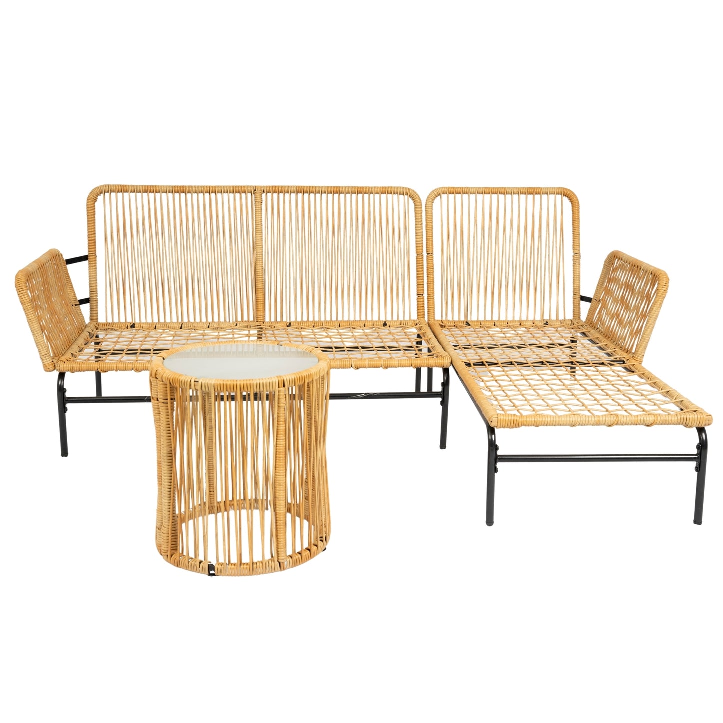 Marcel Modern Natural Wicker Patio Set