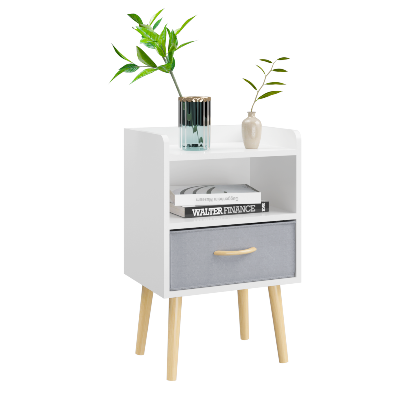 Jiron Contemporary Fabric Drawer Nightstand