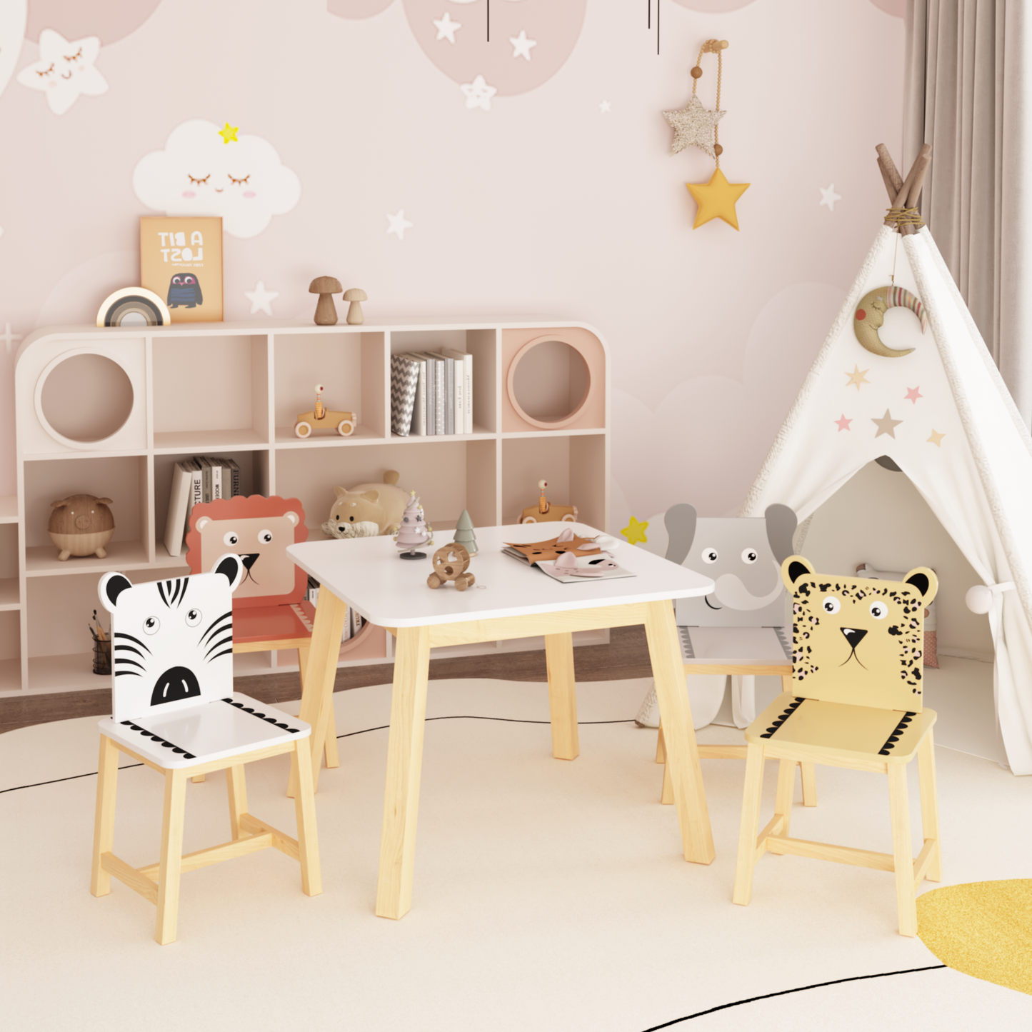 Lula Craftsman Kids Animal Table Set