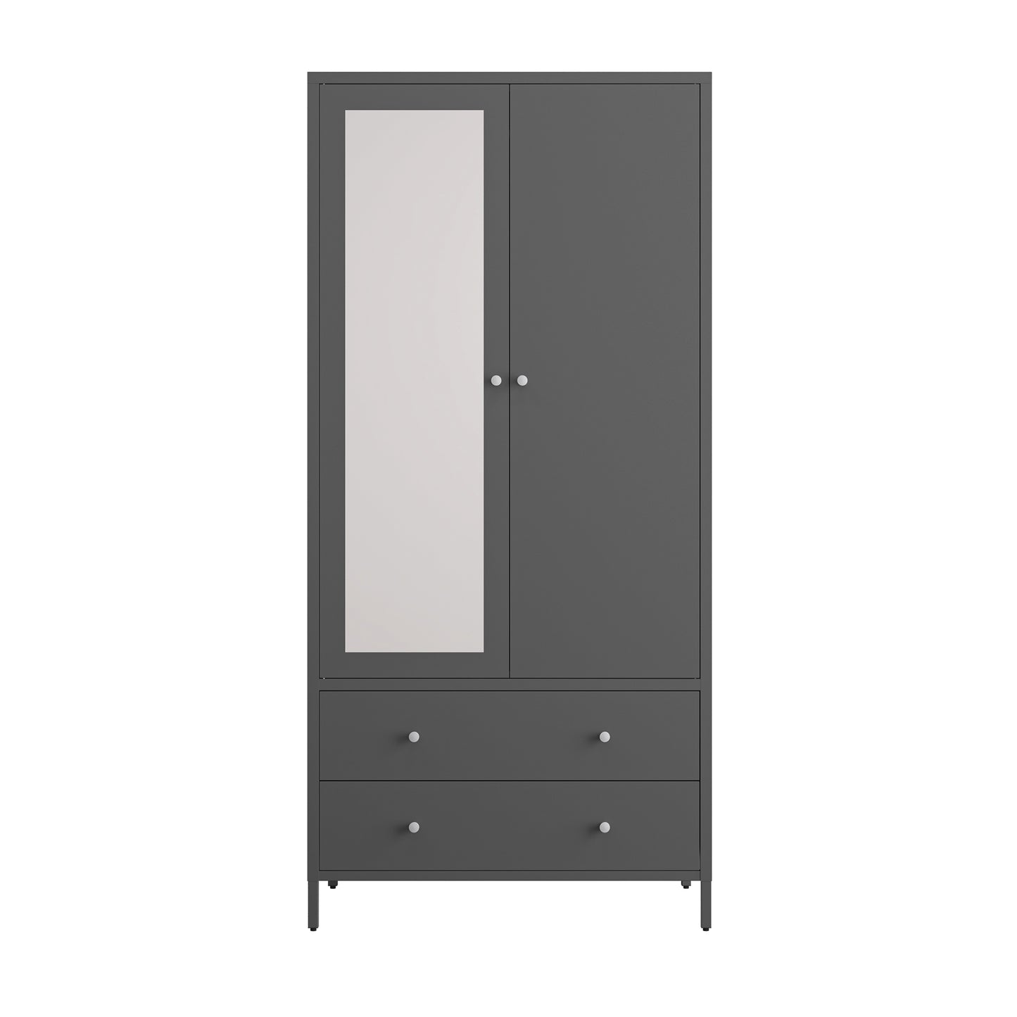 Kingsly Modern Metal Armoire Wardrobe
