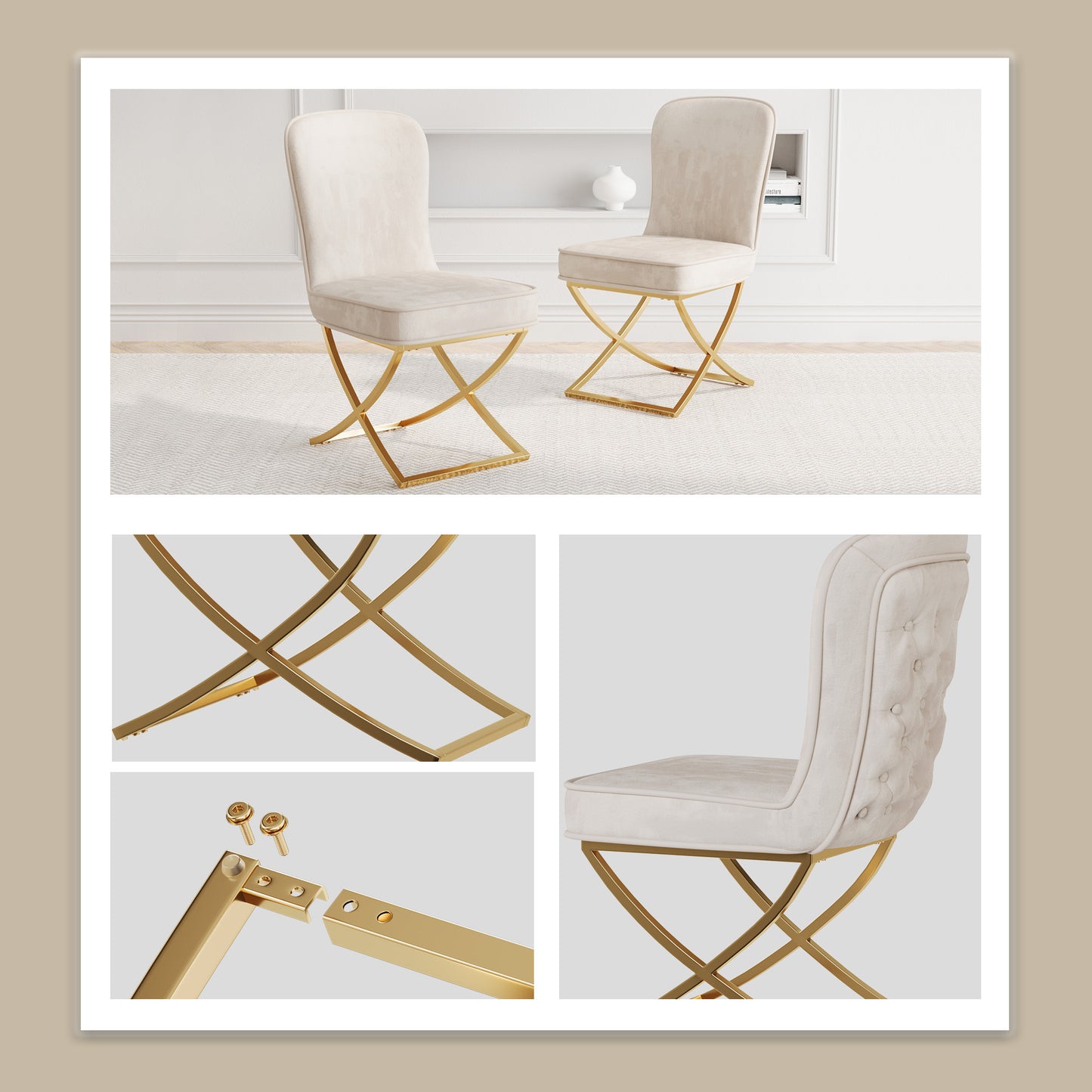 Westport Modern Velvet Dining Chair Set