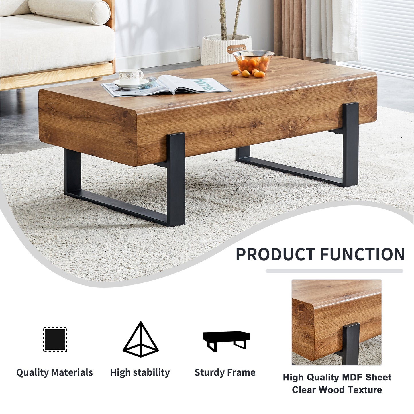Ghivi Industrial Rustic Elegance Coffee Table