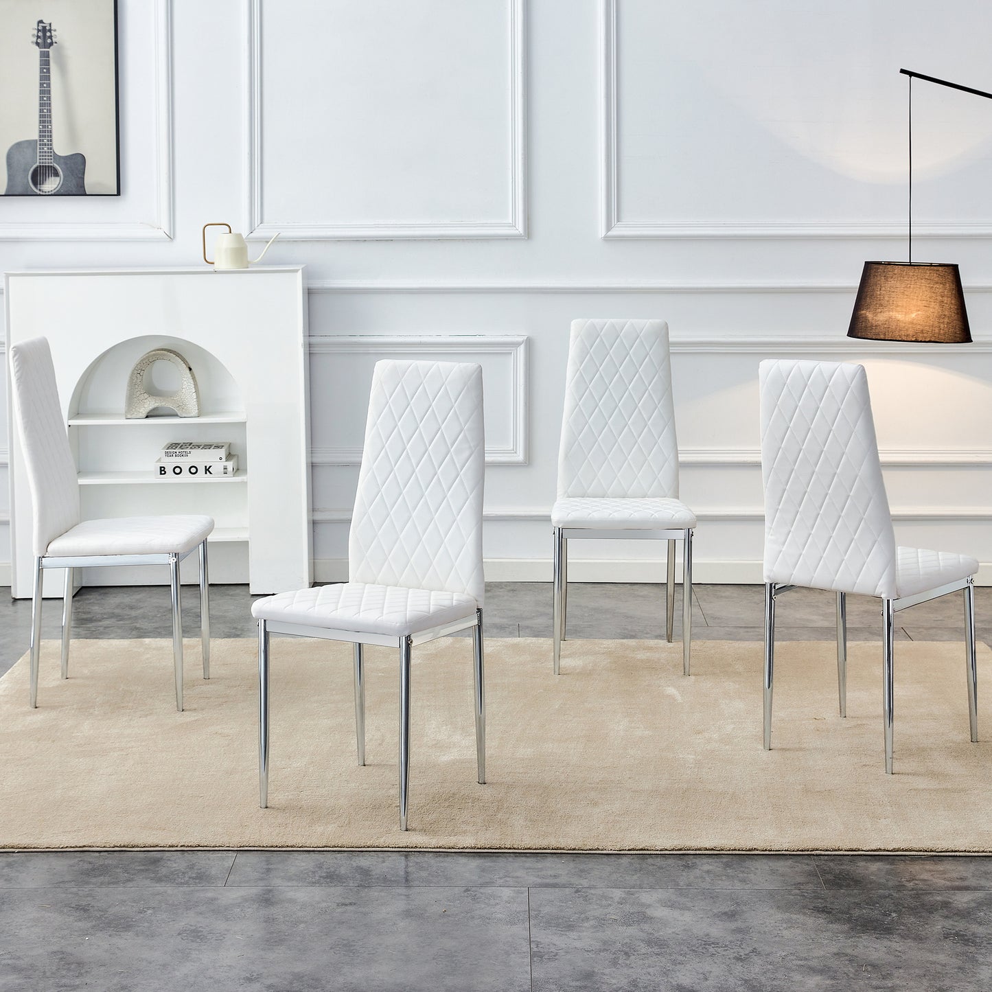 Jiron Modern Grid High-Back Chair Set