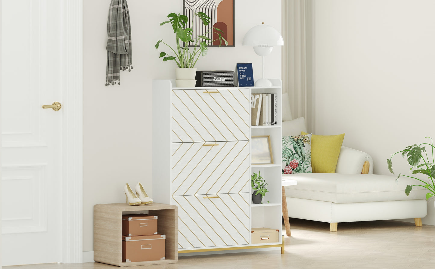 Mission Modern Slim Shoe Storage Cabinet