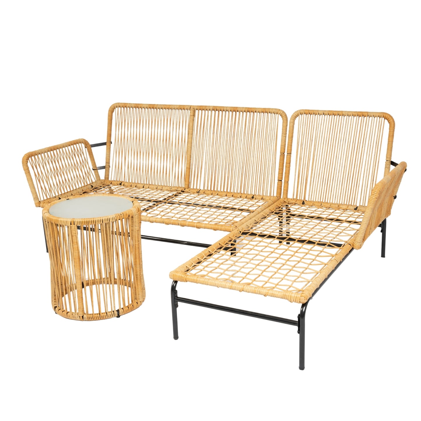 Marcel Modern Natural Wicker Patio Set